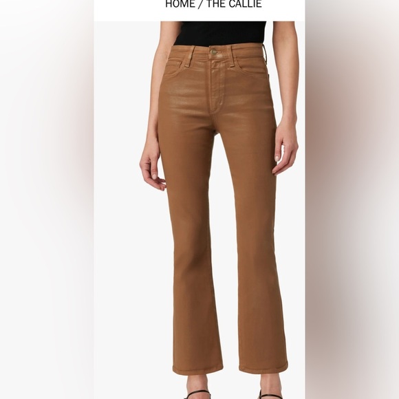 Joe's Jeans Pants - Joes Jeans THE CALLIE Bootcut Coated Leather  Brown Size 34 NWOT